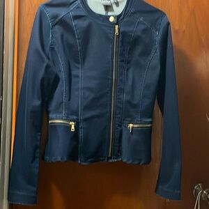 New York & Company Soho Stretch Dark Blue Denim Jacket  NWOT